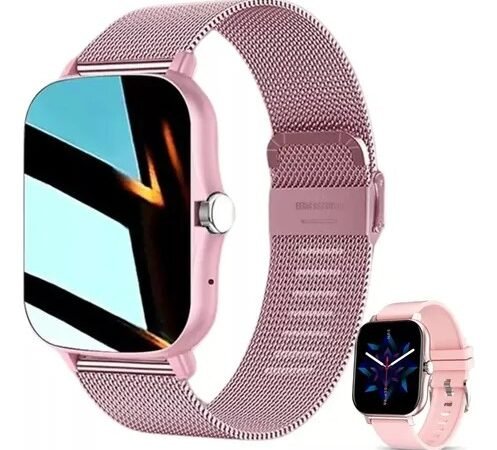 Smartwatch Elite H13 Rosa com Duas Pulseiras – Tecnologia e estilo no seu pulso