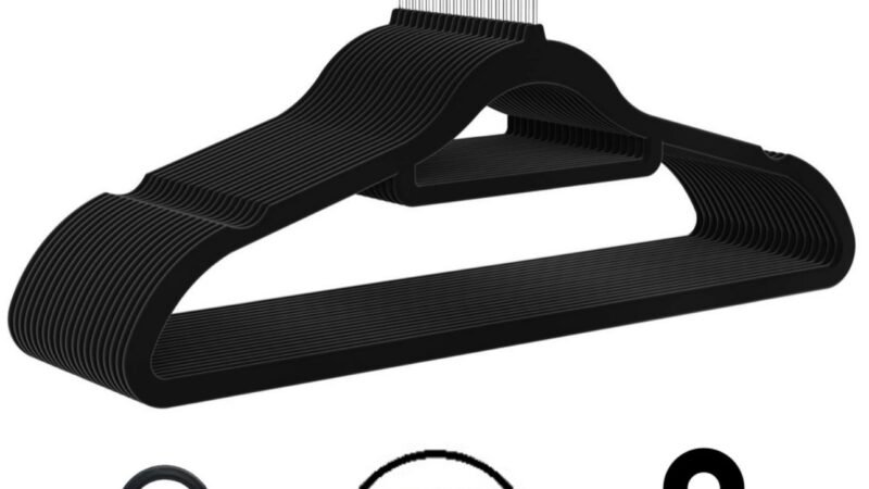 Cabide Slim Velvet veludo preto revestido 42cm GlobalMix – pack 10 Und