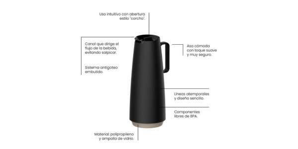 Jarra Térmica 1L Preta Exata – Tramontina